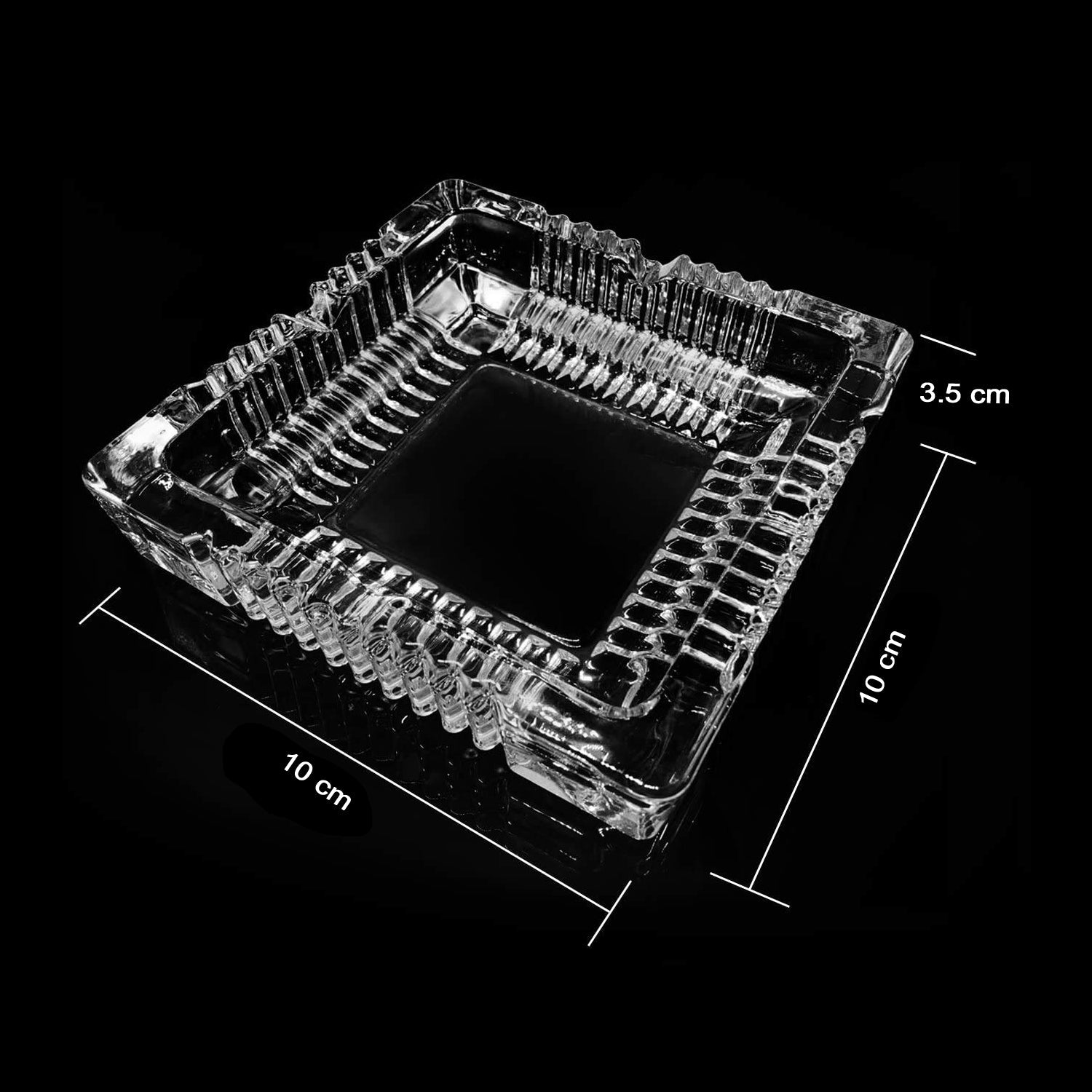 4062 Square Glass Misti Crystal Quality Cigar Cigarette Ashtray Round Tabletop for Home Office Indoor Outdoor Home Decor DeoDap 4062 Square Glass Misti Crystal Quality Cigar Cigarette Ashtray Round Tabletop for Home Office Indoor Outdoor Home Decor DeoDap